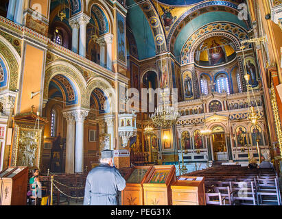 Metropolitan Kathedrale Mariä Verkündigung, Mitropoli. Platz Metropoleos. Athen, Griechenland. Stockfoto