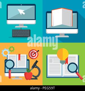 Bildung on line Symbole Vector Illustration Design Stock Vektor