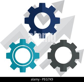 Gang Maschine mit Pfeilen, isolierte Symbol Stock Vektor