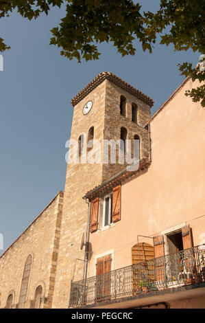 Der Uhrturm von Alet-les-Bains in der Aude, Royal, Frankreich Stockfoto