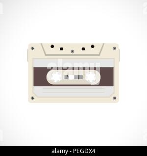Retro Style magnetische Audiokassette. 1980 s Vintage album Musik Speichergerät. Alte audio Kassette Stock Vektor