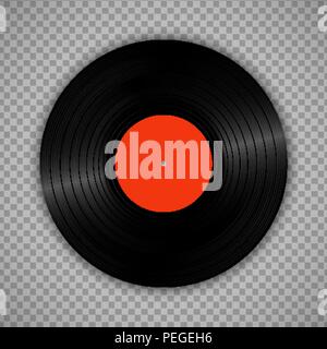Retro vinyl platten isoliert auf transparent. Jahrgang 1980 s muscal Album storage Abbildung Stock Vektor