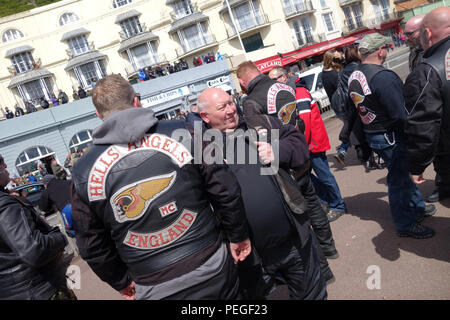 Hells Angels im Mai Tag Bike Laufen, 1. Mai 2017, Hastings, East Sussex United Kingdom Stockfoto