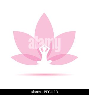 Yoga Person sitzt in einem Lotus pose pink Vector EPS Abbildung 10 Stock Vektor