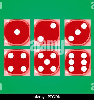Roten Würfel auf einem grünen Hintergrund Vektor Stock Vektor