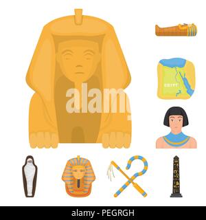 Das alte Ägypten cartoon Symbole im Set Sammlung für Design. Die Herrschaft des Pharao vektor Symbol lieferbar Abbildung. Stock Vektor