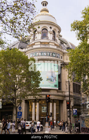 Paris Printemps - Kaufhaus Printemps am Boulevard Haussmann in Paris, Frankreich. Stockfoto