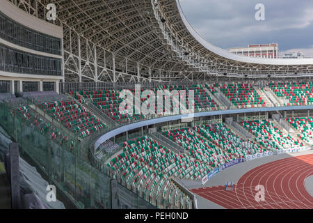Minsk, Weißrussland, 14. August 2018 - Nationale Olympische Stadion Dinamo ist ein multifunktionales Fußball und Sport Stadion in Minsk, Weißrussland, nach einer Stockfoto