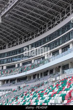 Minsk, Weißrussland, 14. August 2018 - Nationale Olympische Stadion Dinamo ist ein multifunktionales Fußball und Sport Stadion in Minsk, Weißrussland, nach einer Stockfoto
