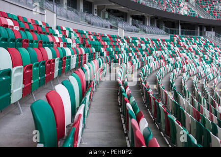 Minsk, Weißrussland, 14. August 2018 - Nationale Olympische Stadion Dinamo ist ein multifunktionales Fußball und Sport Stadion in Minsk, Weißrussland, nach einer Stockfoto