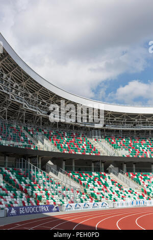 Minsk, Weißrussland, 14. August 2018 - Nationale Olympische Stadion Dinamo ist ein multifunktionales Fußball und Sport Stadion in Minsk, Weißrussland, nach einer Stockfoto