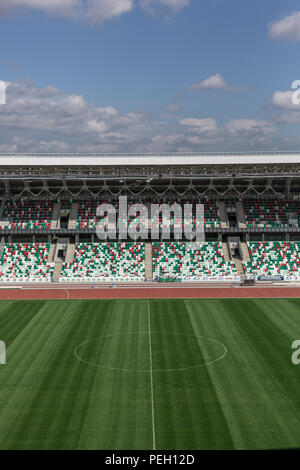 Minsk, Weißrussland, 14. August 2018 - Nationale Olympische Stadion Dinamo ist ein multifunktionales Fußball und Sport Stadion in Minsk, Weißrussland, nach einer Stockfoto