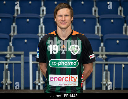 14. August 2018, Deutschland, Hannover, Handball, Bundesliga, Foto, TSV Hanover-Burgdorf 'Die Recken' für die Saison 2018/19 in der TUI Arena: Hannovers Pavel Atman. Foto: Peter Steffen/dpa Stockfoto