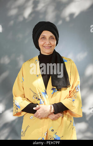 Edinburgh, Schottland. UK. 15. August 2018. Edinburgh International Book Festival. Im Bild: Leila Aboulela. Pako Mera/Alamy Leben Nachrichten. Stockfoto