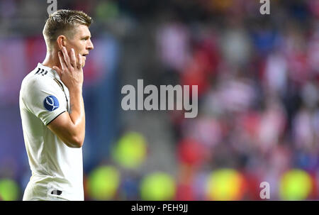 Tallinn, Estland. 15 Aug, 2018. Fußball: UEFA Super Cup, Real Madrid - Atletico Madrid bei Lilleküla Hotel Stadion. Von Real Madrid Toni Kroos. Credit: Marius Becker/dpa/Alamy leben Nachrichten Stockfoto