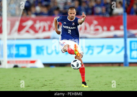Kanagawa, Japan. 15 Aug, 2018. Dusan (FMarinos) Fußball: 2018 J1 Liga Match zwischen Yokohama FMarinos 1-2 Nagoya Grampus bei Nissan Stadion in Kanagawa, Japan. Credit: yohei Osada/LBA SPORT/Alamy leben Nachrichten Stockfoto