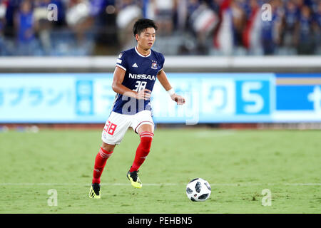 Kanagawa, Japan. 15 Aug, 2018. Kota Yamada (FMarinos) Fußball: 2018 J1 Liga Match zwischen Yokohama FMarinos 1-2 Nagoya Grampus bei Nissan Stadion in Kanagawa, Japan. Credit: yohei Osada/LBA SPORT/Alamy leben Nachrichten Stockfoto