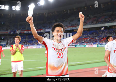 Kanagawa, Japan. 15 Aug, 2018. Shinnosuke Nakatani (Grampus) Fußball: 2018 J1 Liga Match zwischen Yokohama FMarinos 1-2 Nagoya Grampus bei Nissan Stadion in Kanagawa, Japan. Credit: yohei Osada/LBA SPORT/Alamy leben Nachrichten Stockfoto
