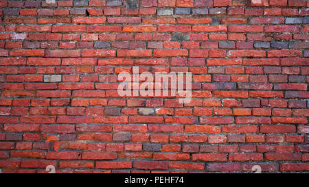Old Red Brick Wall für den Hintergrund verwenden Stockfoto