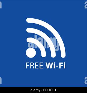 Kostenfreies WLAN Symbol blau Vector EPS Abbildung 10 Stock Vektor