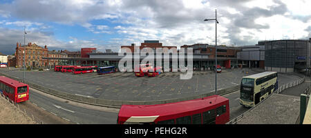Warrington Interchange/Warrington Bus Station, 7 Winwick St, Cheshire, North West England, UK, WA 1. Stockfoto