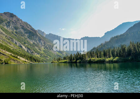 Bertha See, Waterton Nationalpark Stockfoto