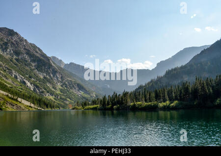 Bertha See, Waterton Nationalpark Stockfoto