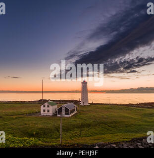 Grotta Leuchtturm, Seltjarnarnes, Reykajvik, Island Stockfoto