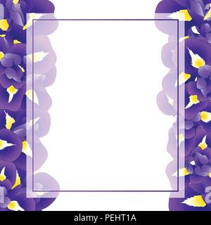 Dunkel Blau Lila Iris Blume Banner-Grenze. Vector Illustration. Stock Vektor