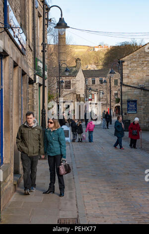 Straße in Halifax, West Yorkshire. Stockfoto