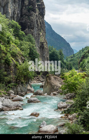 Die valbona River Valley, Teil des Valbona Nationalpark, im nordöstlichen Albanien, Stockfoto