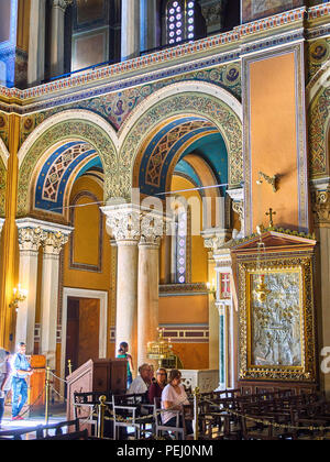 Metropolitan Kathedrale Mariä Verkündigung, Mitropoli. Platz Metropoleos. Athen, Griechenland. Stockfoto