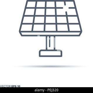 Solar Panel vektor Symbol Leitung. Erneuerbare Energie und Power Generation Symbol. Stock Vektor