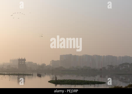 Verzweifelt, Urbanisierung, Dhaka Stockfoto