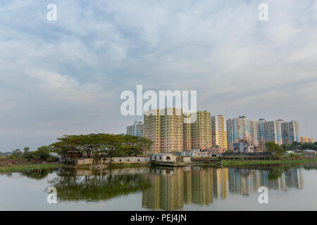 Verzweifelt, Urbanisierung, Dhaka Stockfoto