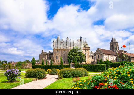 Elegante Jumilhac le Grand mittelalterliche Burg, Frankreich. Stockfoto