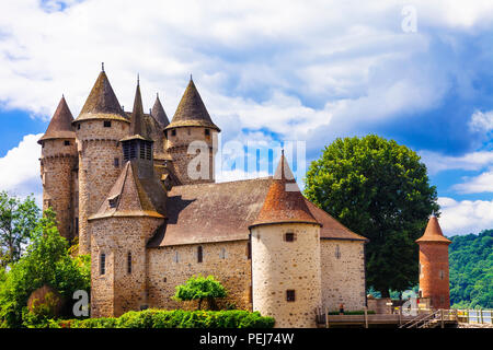 Schöne Chateau de Val, Panoramaaussicht, Frankreich. Stockfoto