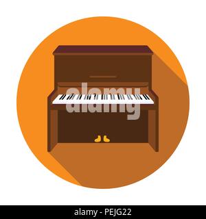 Piano-Symbol im flachen Stil auf weißem Hintergrund. Musikinstrumente symbol Vektor illustration Stock Vektor