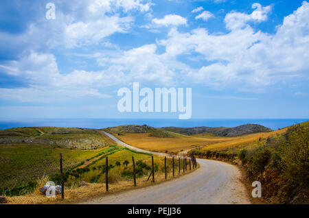 Preveli Strand am Libyschen Meer, Fluss und Wald, Paradies, Südküste Kreta, Griechenland Stockfoto