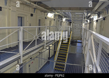 Shrewsbury Gefängnis, genannt die Dana, die in 2013 abgeschlossen und ist jetzt offen für jailhouse Touren. Geführte Tour. Verlassenen, Verfallenen. Stockfoto