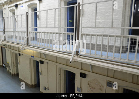 Shrewsbury Gefängnis, genannt die Dana, die in 2013 abgeschlossen und ist jetzt offen für jailhouse Touren. Geführte Tour. Verlassenen, Verfallenen. Stockfoto