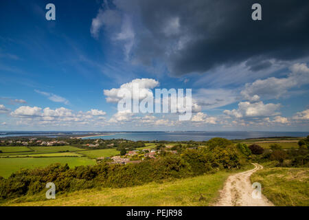 Blick Richtung Studland Bay von Ballard, die in der Nähe von Swanage, Dorset, Großbritannien Stockfoto