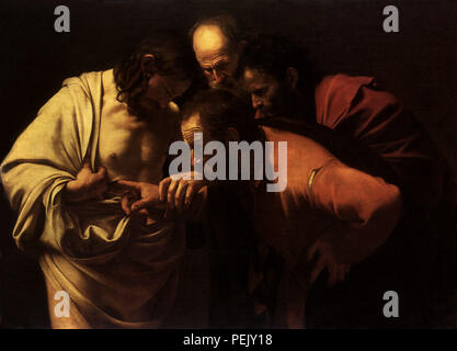 Ungläubigen Thomas, Caravaggio, Michelangelo M. Stockfoto