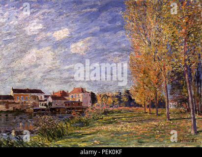 Moret Wash-House, Indian Summer, Sonntag Nachmittag, Sisley, Alfred Stockfoto