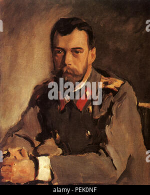 Portrait von Nikolaus II., Serov, Valentin Alexandrovitch Stockfoto