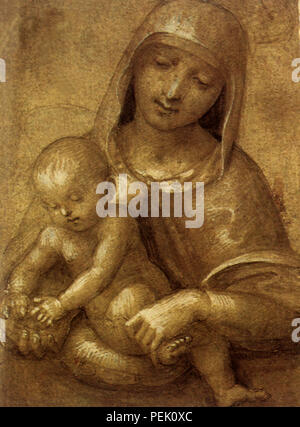 Jungfrau mit Kind, nachdem Raphael Stockfoto