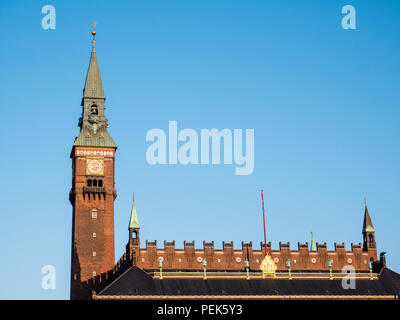 Kopenhagener Rathaus, Københavns Rådhus, Kopenhagen, Seeland, Dänemark, Europa. Stockfoto