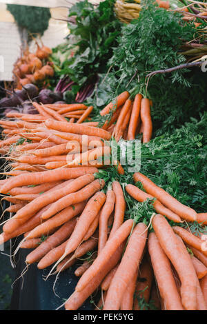 Karotten an den Farmers Market Stockfoto