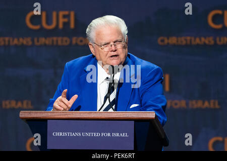 Pastor John Hagee, cufi Gründer und Vorsitzender, anlässlich der (cufi) Christen United für Israels Washingtoner Gipfel 2018 am Walter E. Washi gehalten Stockfoto