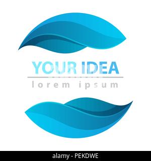 Dpor, Wasser, blauen Blatt Symbol, Logo. Stock Vektor
